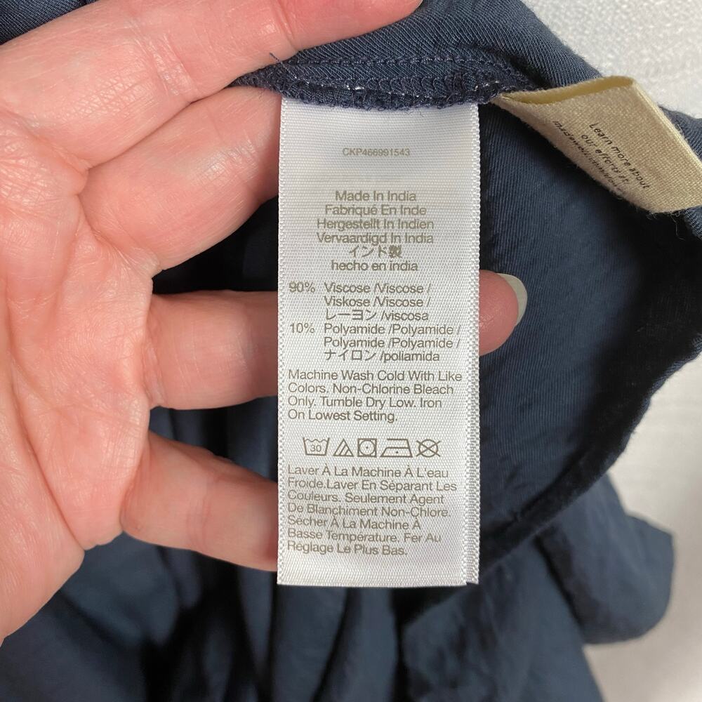 Madewell Dark Baltic Blue Gray Twill Sophia Midi Dress Sz.S - Picture 15 of 16